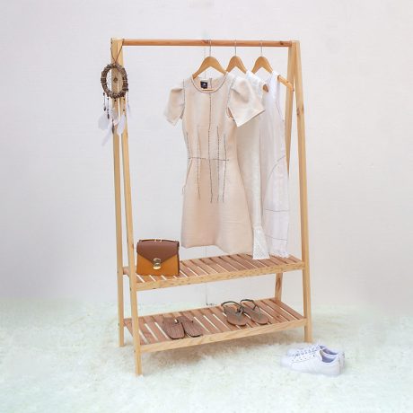 A-Frame Clothes Rack - 1 & 2 Tier (Pine Wood) - Bamboo Planet